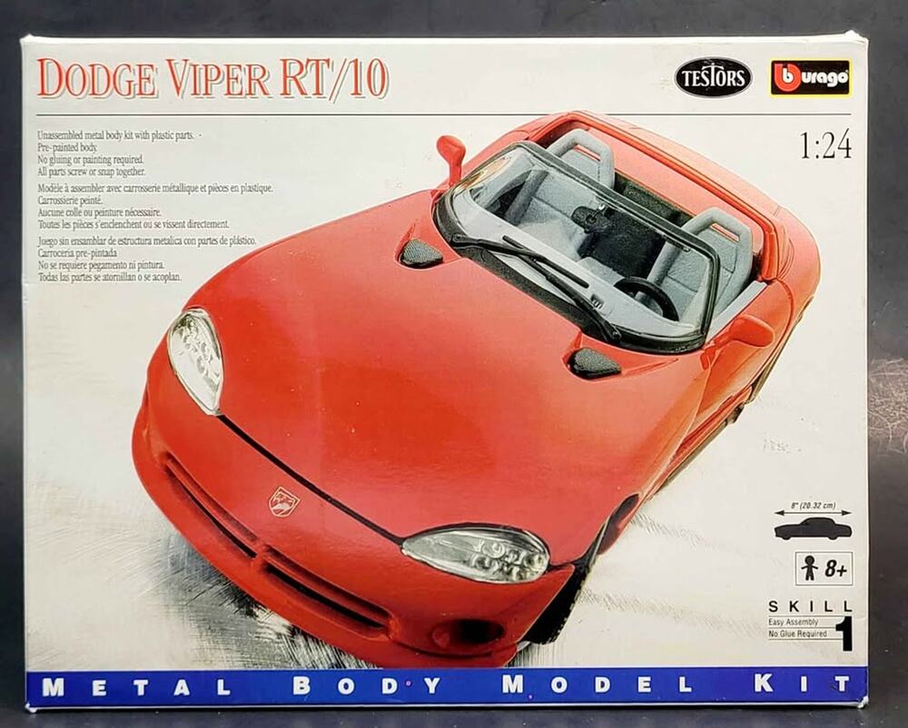 Vintage 1996 TESTORS Dodge Viper RT/10 Metal Body Model Kit 1:24